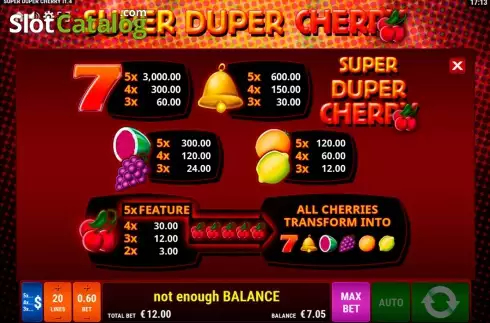 Скрин2. Super Duper Cherry слот