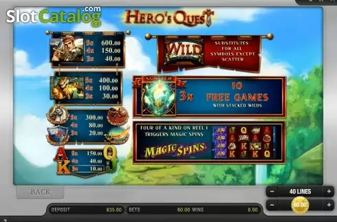 Скрин6. Hero's Quest слот
