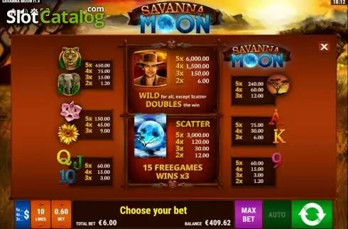 Скрин2. Savanna Moon слот