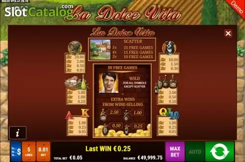 Скрин5. La Dolce Vita слот