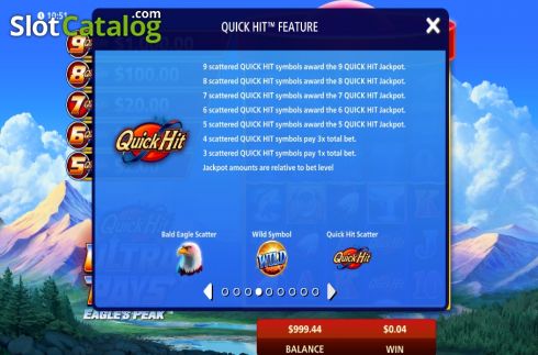 Скрин9. Quick Hit Ultra Pays Eagle's Peak слот