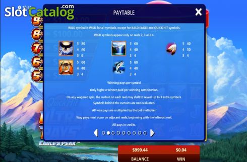 Скрин7. Quick Hit Ultra Pays Eagle's Peak слот