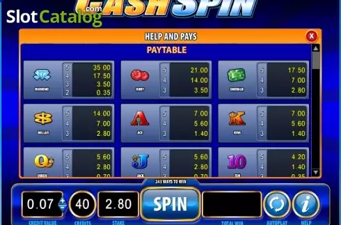Скрин9. Cash Spin слот