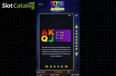 Скрин4. Tetris Super Jackpots слот