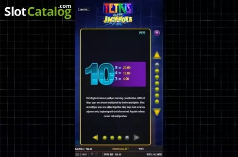 Скрин5. Tetris Super Jackpots слот