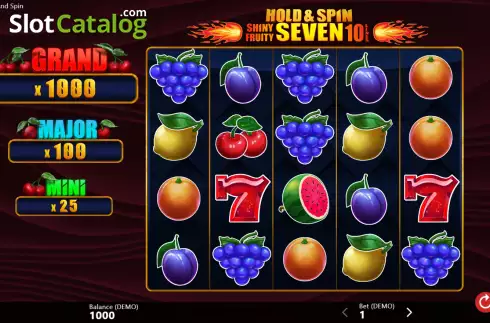 Скрин2. Shiny Fruity Seven 10 Lines Hold and Spin слот