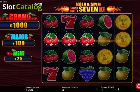 Скрин3. Shiny Fruity Seven 10 Lines Hold and Spin слот