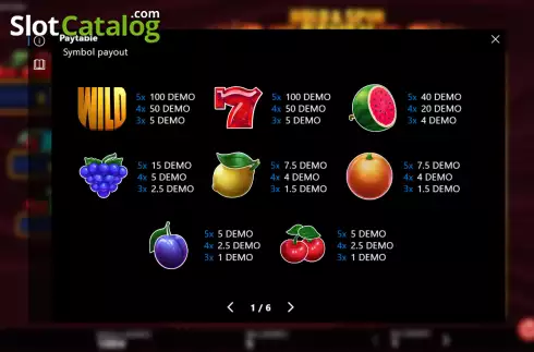 Скрин7. Shiny Fruity Seven 10 Lines Hold and Spin слот