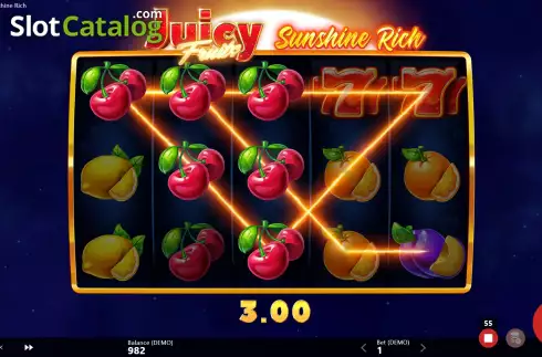 Скрин3. Juicy Fruits Sunshine Rich слот