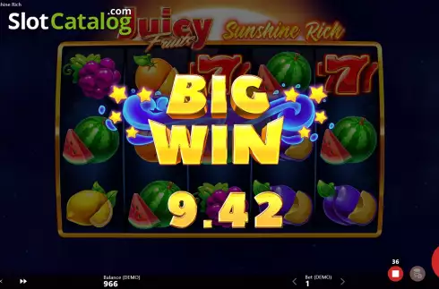 Скрин4. Juicy Fruits Sunshine Rich слот