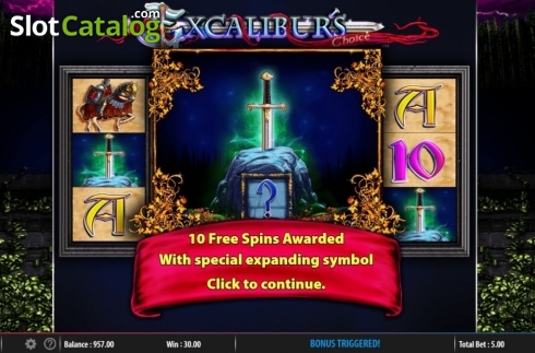 Скрин5. Excalibur's Choice слот