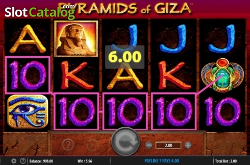 Скрин3. Pyramids of Giza слот