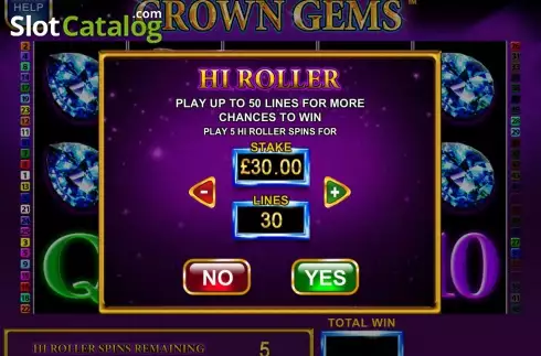 Скрин3. Crown Gems Hi Roller слот