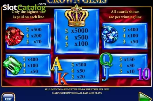 Скрин9. Crown Gems Hi Roller слот