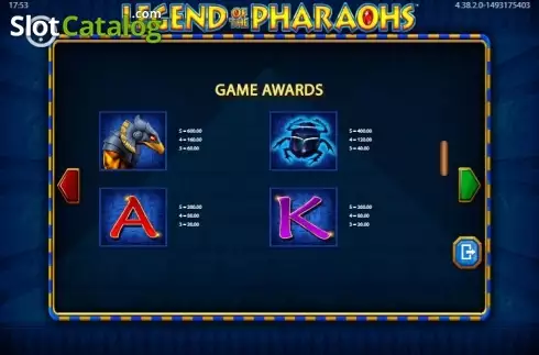 Скрин8. Legend of the Pharaohs слот
