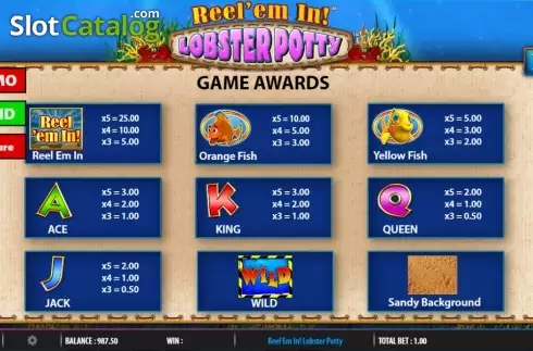 Скрин6. Reel 'em In Lobster Potty слот