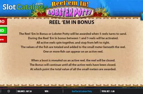 Скрин8. Reel 'em In Lobster Potty слот
