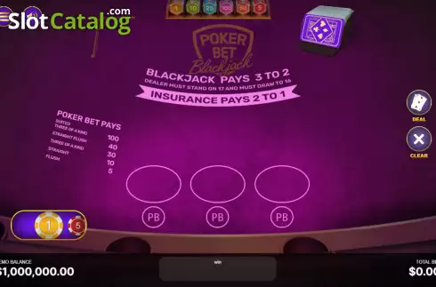 Скрин2. Poker Bet Blackjack слот