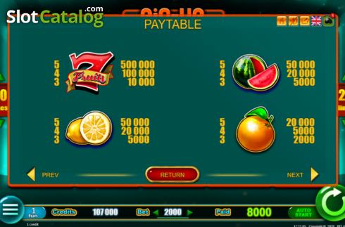 Скрин5. PinUp Fruits слот