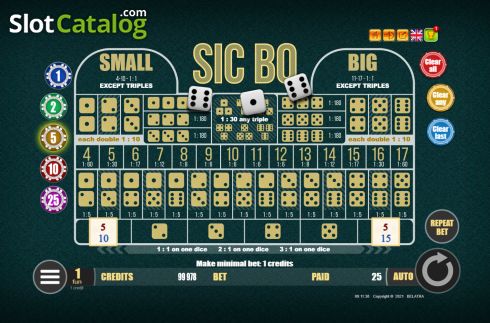 Скрин3. Sic Bo (Belatra Games) слот