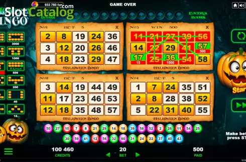Скрин2. Halloween Bingo слот