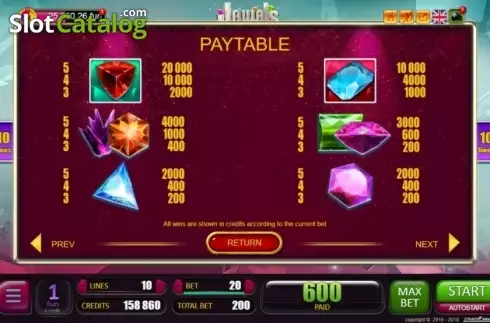 Скрин4. Jewels (Belatra Games) слот
