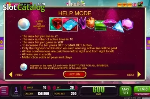 Скрин9. Jewels (Belatra Games) слот