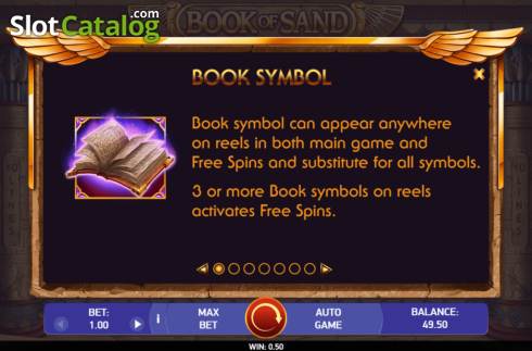 Скрин5. Book of Sand слот