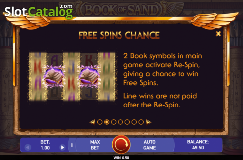 Скрин6. Book of Sand слот
