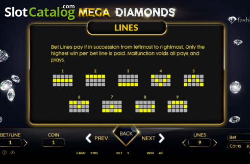 Скрин8. Mega Diamonds (BetConstruct) слот