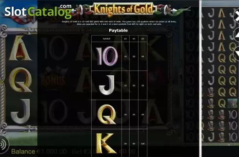 Скрин2. Knights of Gold слот