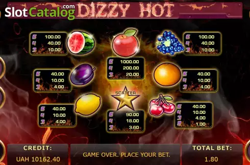 Скрин6. Dizzy Hot слот