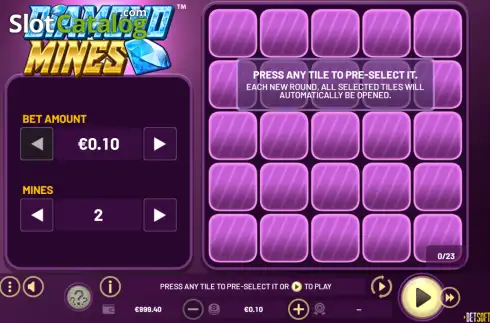 Скрин2. Diamond Mines (Betsoft) слот