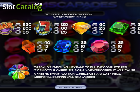 Скрин6. Gemscapades слот