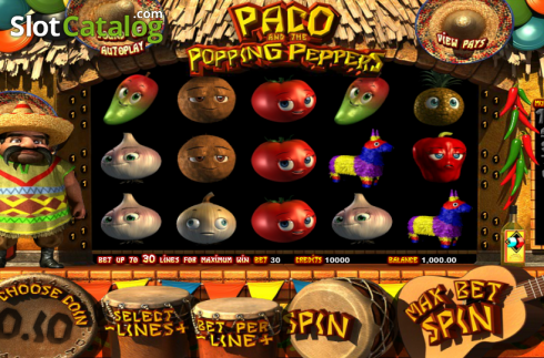 Скрин2. Paco and the Popping Peppers слот
