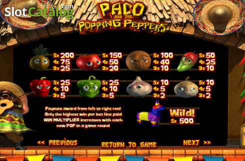 Скрин7. Paco and the Popping Peppers слот