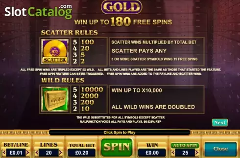 Скрин9. Gold (Big Time Gaming) слот