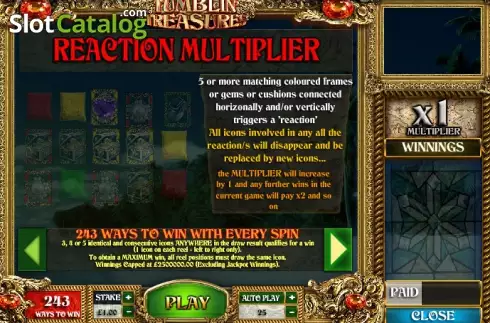 Скрин7. Tumblin' Treasures слот