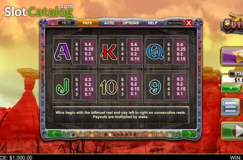 Скрин9. Outlaw (Big Time Gaming) слот