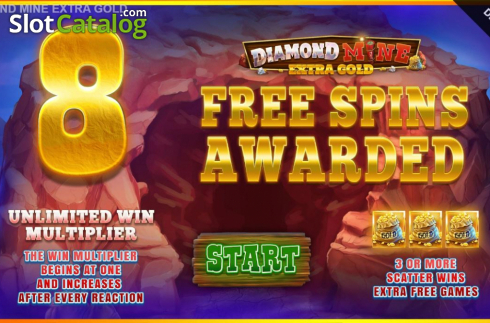 Скрин6. Diamond Mine Extra Gold Megaways слот