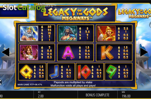 Скрин8. Legacy Of The Gods Megaways слот