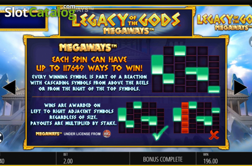 Скрин9. Legacy Of The Gods Megaways слот