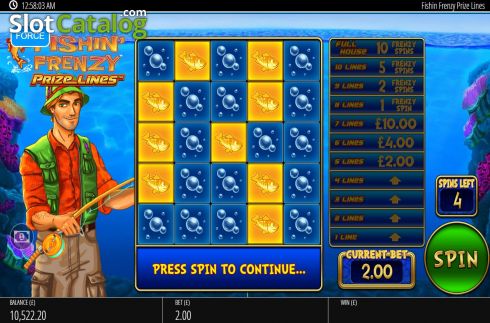 Скрин3. Fishin Frenzy Prize Lines слот