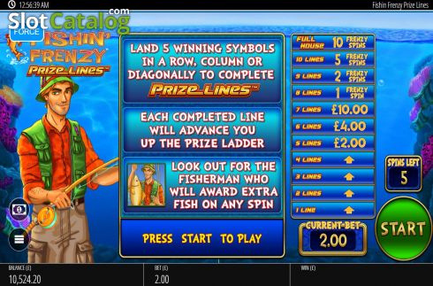 Скрин2. Fishin Frenzy Prize Lines слот