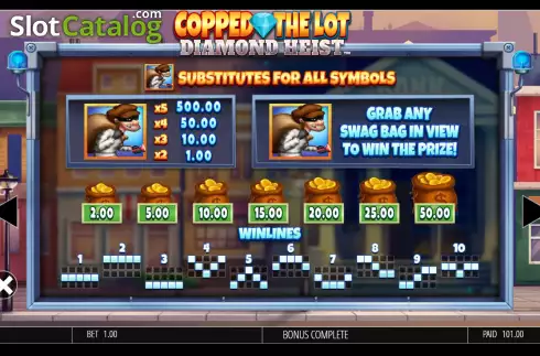 Скрин8. Copped The Lot Diamond Heist слот