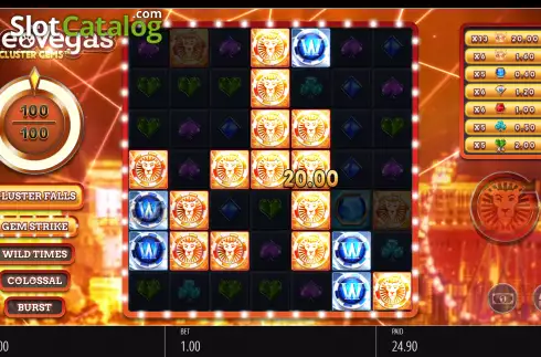 Скрин6. Leo Vegas Cluster Gems слот
