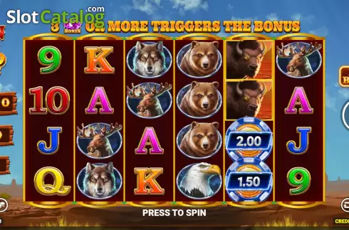 Скрин2. Bison Rising Gold Strike слот