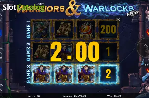 Скрин4. Warriors and Warlocks Scratch слот