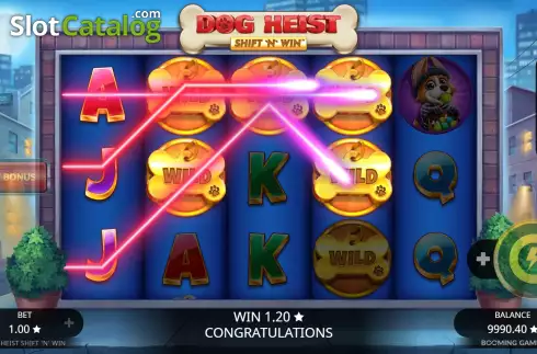 Скрин5. Dog Heist Shift 'N' Win слот