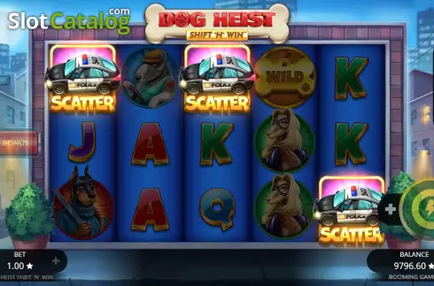 Скрин7. Dog Heist Shift 'N' Win слот